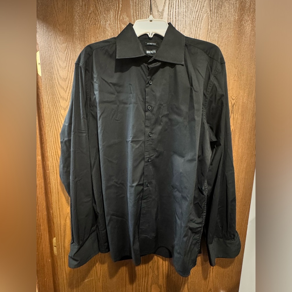 Bruno Mens Black stretch button down size L